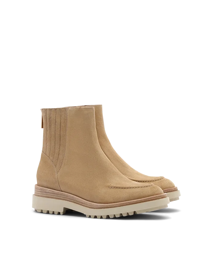 Lottusse Bottines Ashley En Cuir De Vache Blanc Cassé