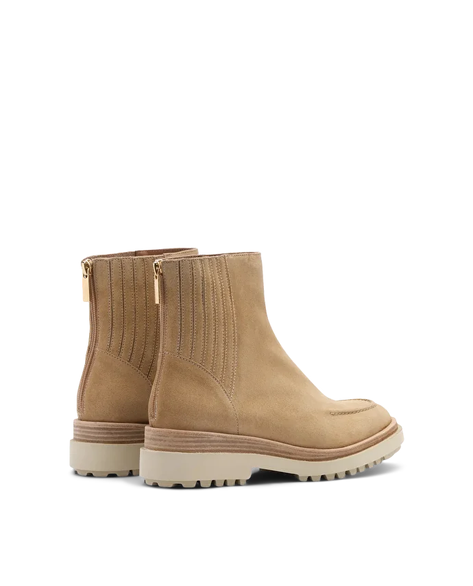 Lottusse Bottines Ashley En Cuir De Vache Blanc Cassé