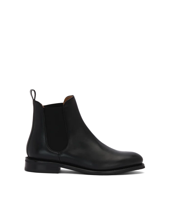Lottusse Bottines Élastiques Cambridge En Cuir De Veau Noir