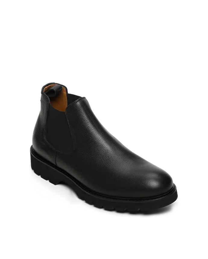 lottusse Bottines élastiques en peau de chèvre noire Munchen