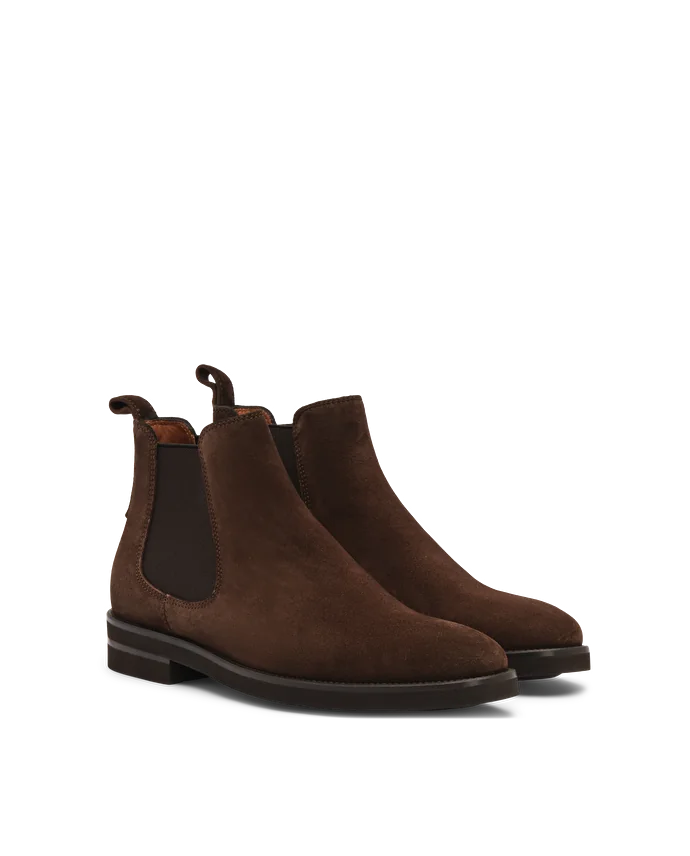 Lottusse Bottines Élastiques Holborn En Cuir De Veau Mocha