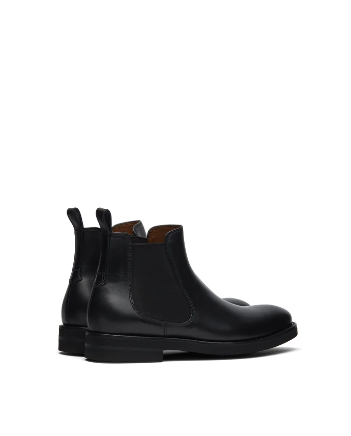 Lottusse Bottines Élastiques Holborn En Cuir De Veau Noir