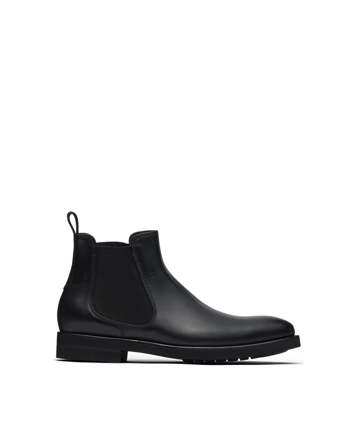 lottusse Bottines Élastiques Holborn en cuir de Veau Noir