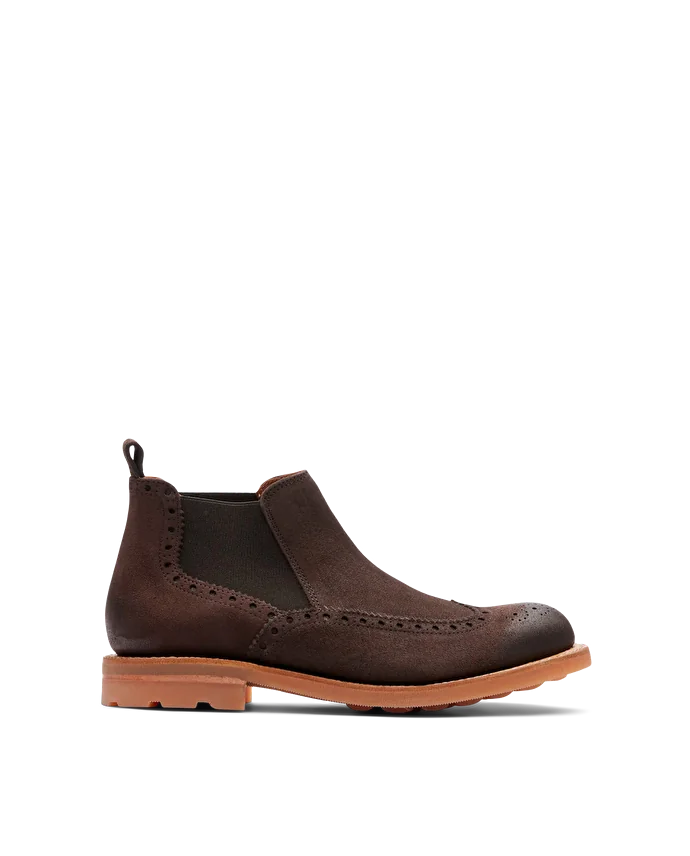 lottusse Bottines En Veau Velours Et Cuir Cervo Mocha