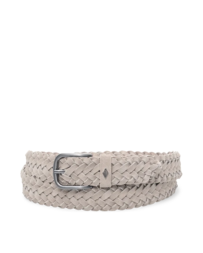 Lottusse Ceinture En Cuir De Veau En Daim Tressée Imperméable Gris Taupe