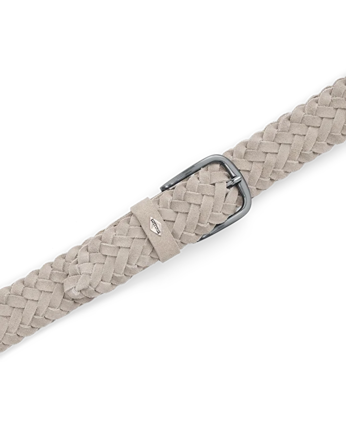 Lottusse Ceinture En Cuir De Veau En Daim Tressée Imperméable Gris Taupe