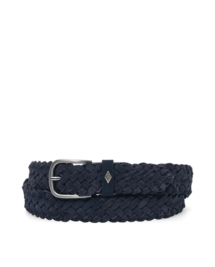 Lottusse Ceinture En Cuir De Veau En Daim Tressée Imperméable Bleu Marine