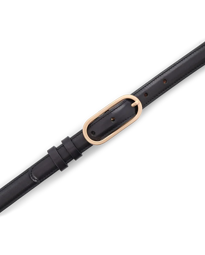 Lottusse Ceinture En Veau Crust Aniline Bleu Marine