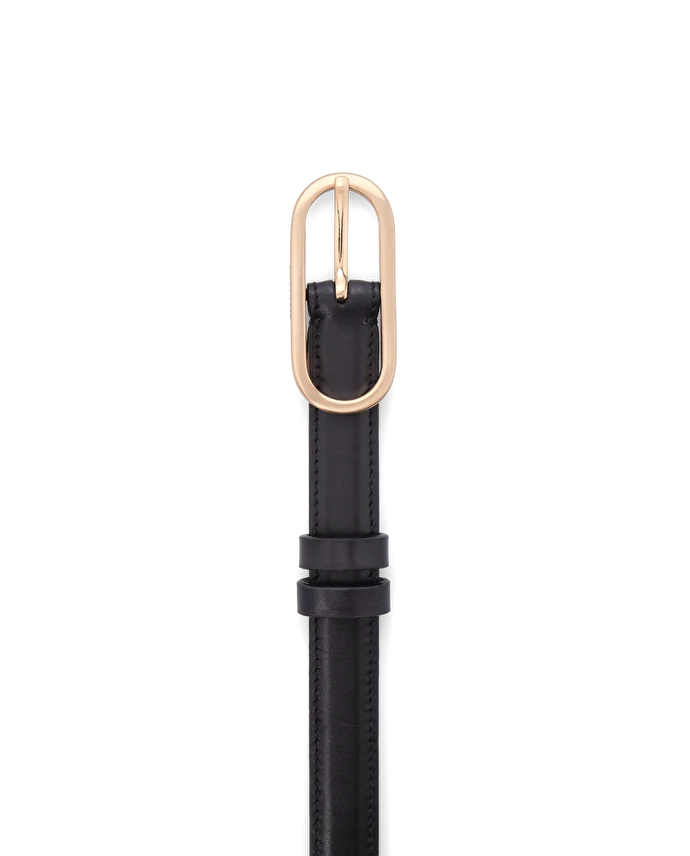 Lottusse Ceinture En Veau Crust Aniline Bleu Marine