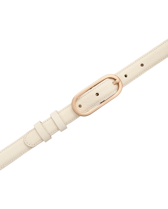 Lottusse Ceinture En Veau Imprimé Saffiano Blanc Cassé