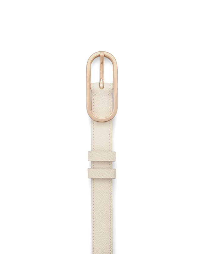 Lottusse Ceinture En Veau Imprimé Saffiano Blanc Cassé