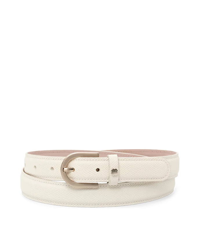 Lottusse Ceinture Gante En Cuir De Vache Blanc Cassé