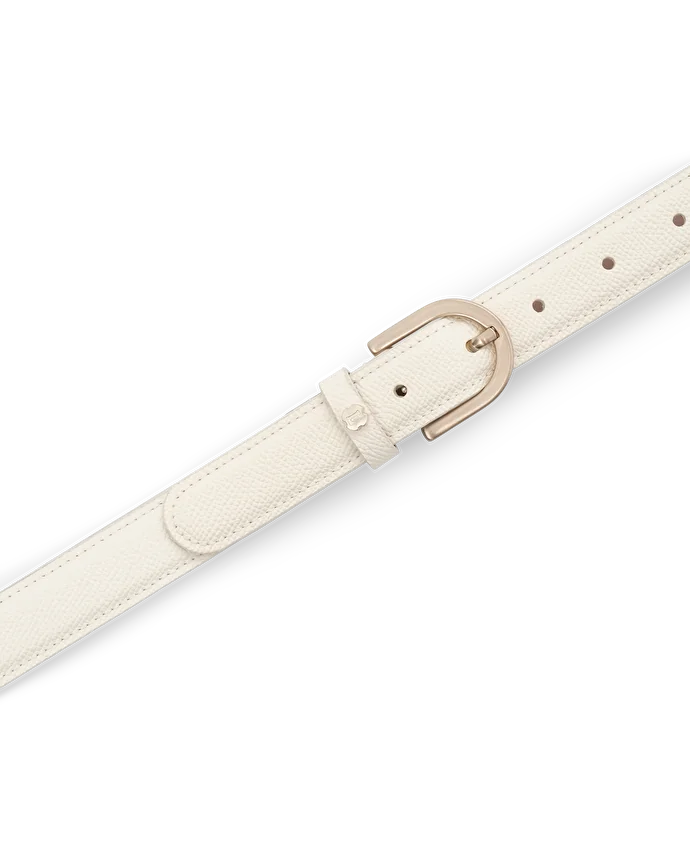 Lottusse Ceinture Gante En Cuir De Vache Blanc Cassé