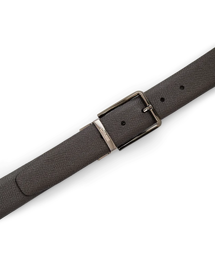 Lottusse Ceinture Réversible En Cuir De Vache Moka/Noir