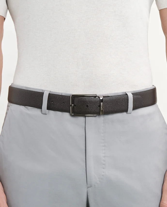 lottusse Ceinture réversible en cuir de vache Moka/Noir