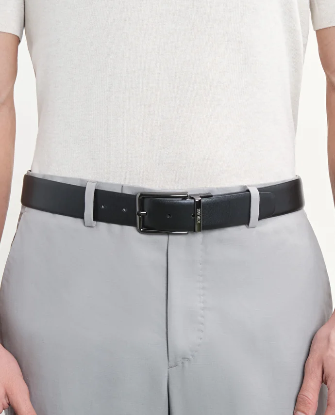 lottusse Ceinture réversible en cuir de vache Noir/Bleu