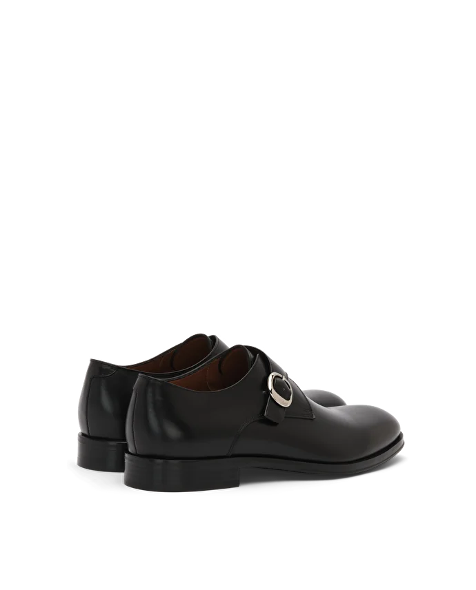 Lottusse Chaussures à Bucle Lenox En Cuir De Veau Noir