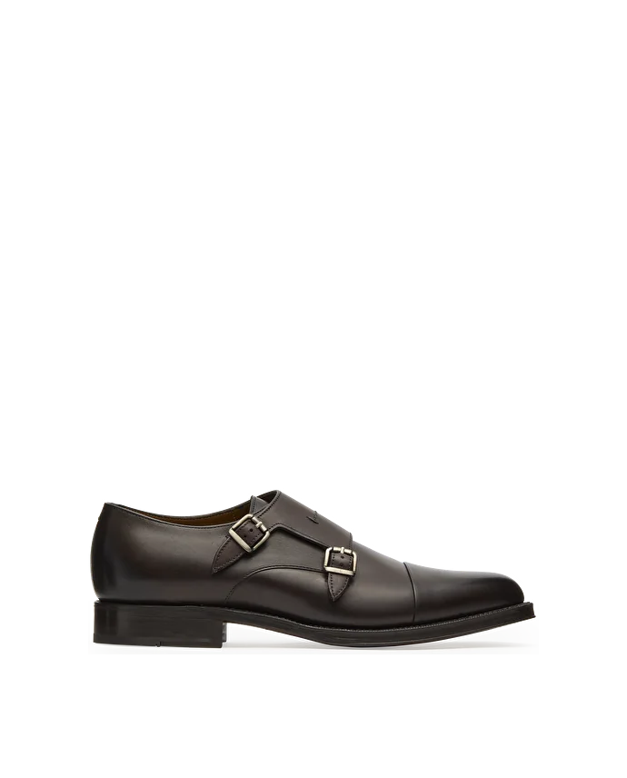 Lottusse Chaussures à Double Boucle Premium En Cuir De Veau Mocha