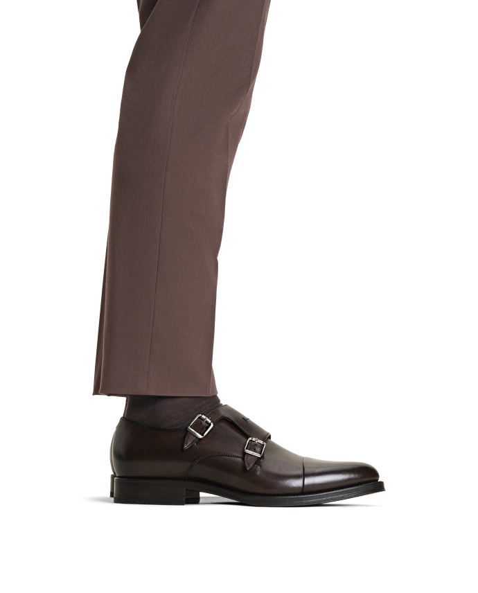 lottusse Chaussures à double boucle Premium en cuir de Veau Mocha