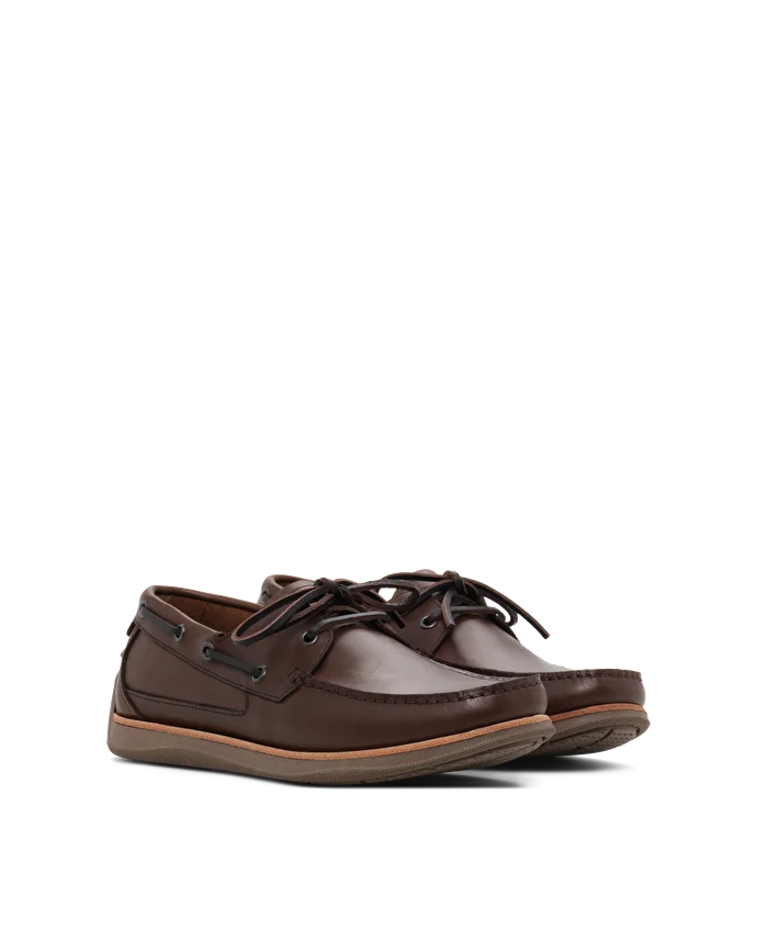 lottusse Chaussures Bateau Sailor Cuir De Veau Moka