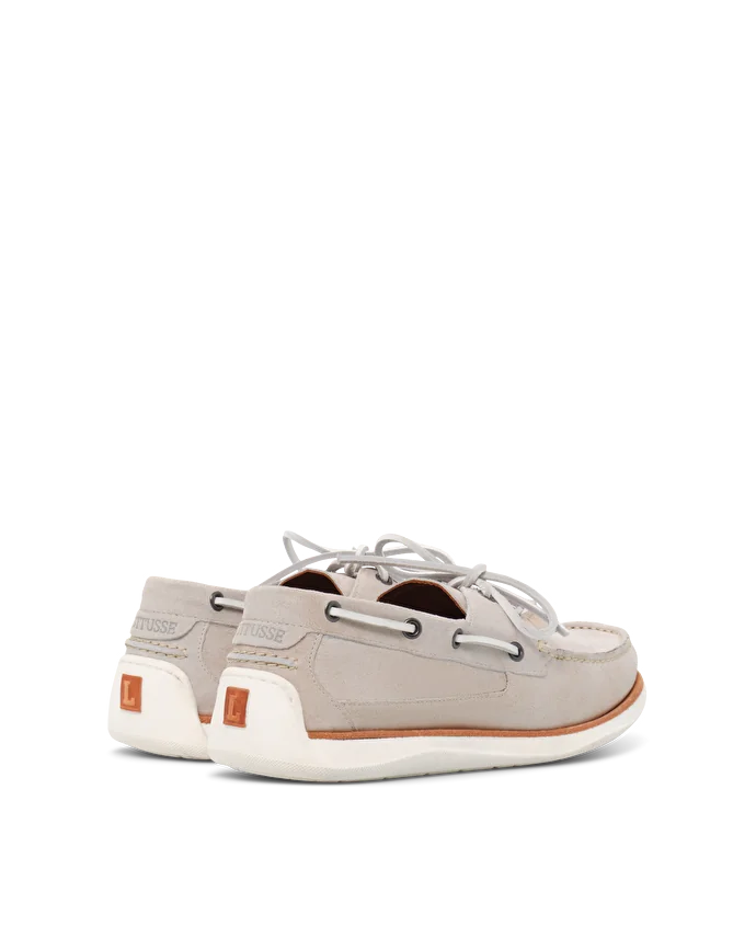 Lottusse Chaussures Bateau Sailor Cuir De Veau Taupe