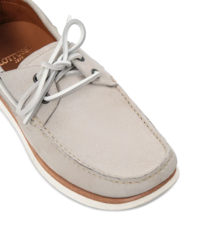 Lottusse Chaussures Bateau Sailor Cuir De Veau Taupe