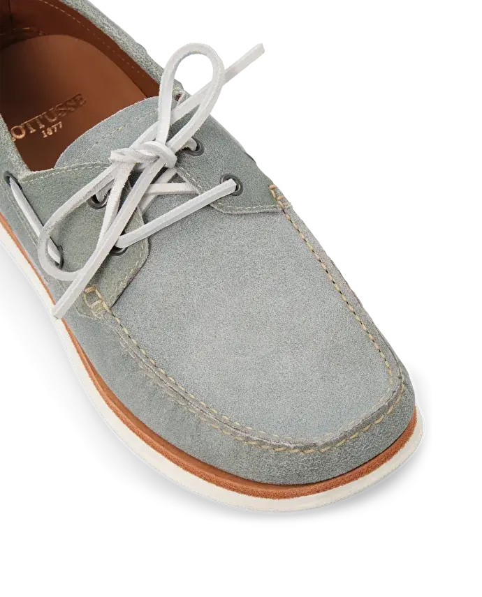 Lottusse Chaussures Bateau Sailor Cuir De Veau Vert