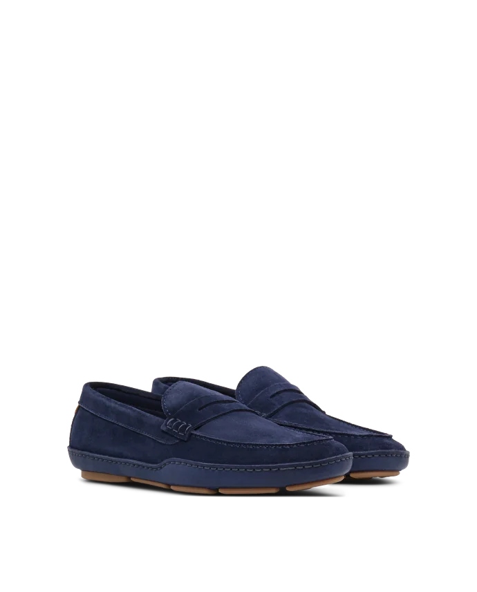 Lottusse Chaussures Bateau Sporting Cuir De Veau Bleu Marine