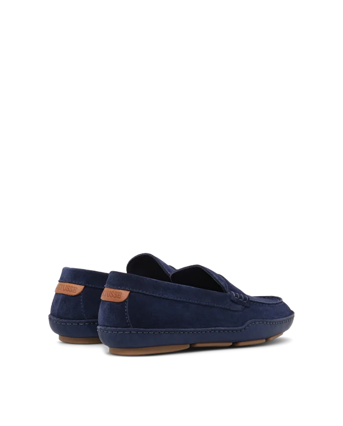 Lottusse Chaussures Bateau Sporting Cuir De Veau Bleu Marine