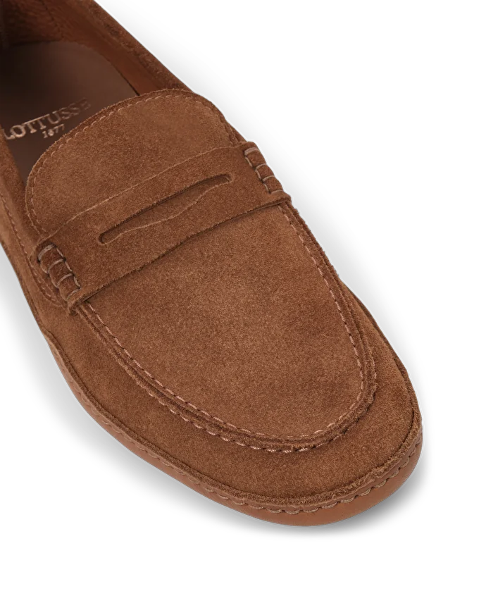 Lottusse Chaussures Bateau Sporting Cuir De Veau Marron