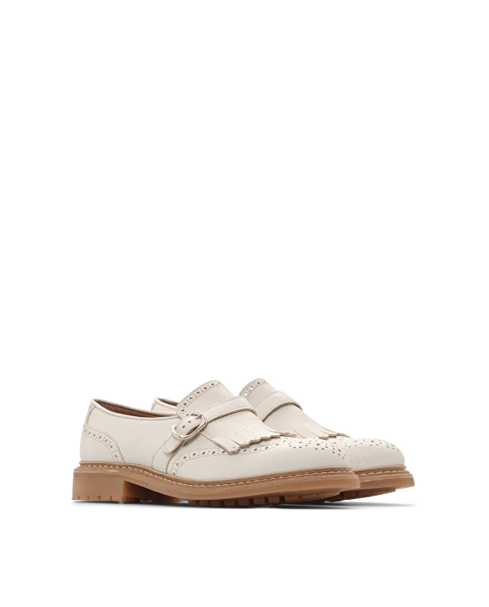 Lottusse Chaussures Boucle Walton Cuir D'Agneau Blanc