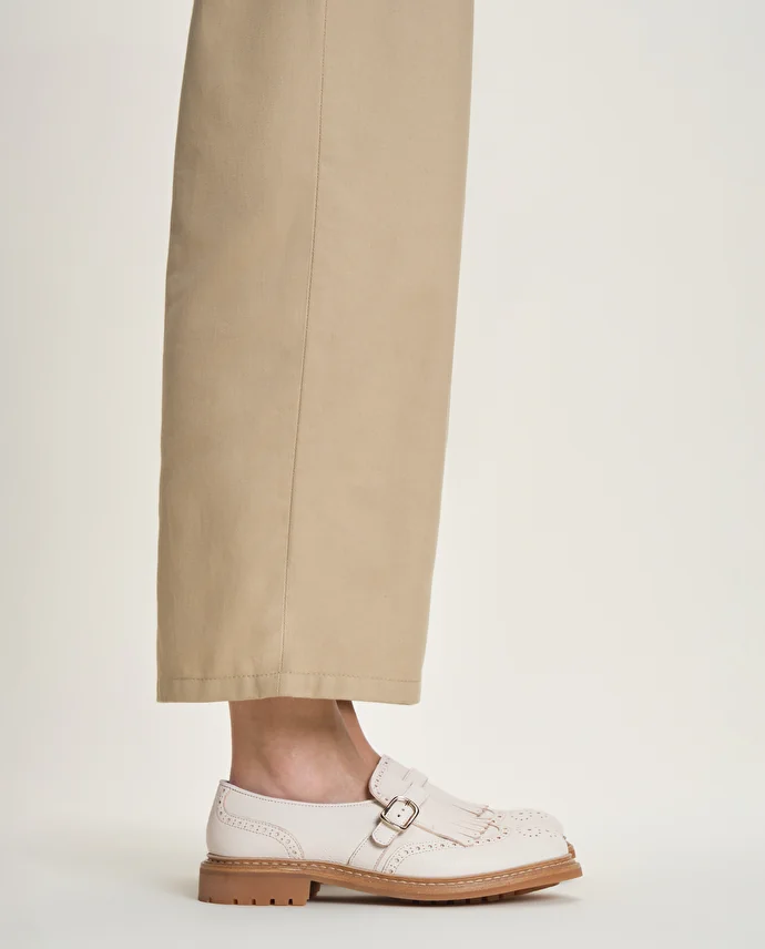 lottusse Chaussures boucle Walton Cuir d'Agneau Blanc