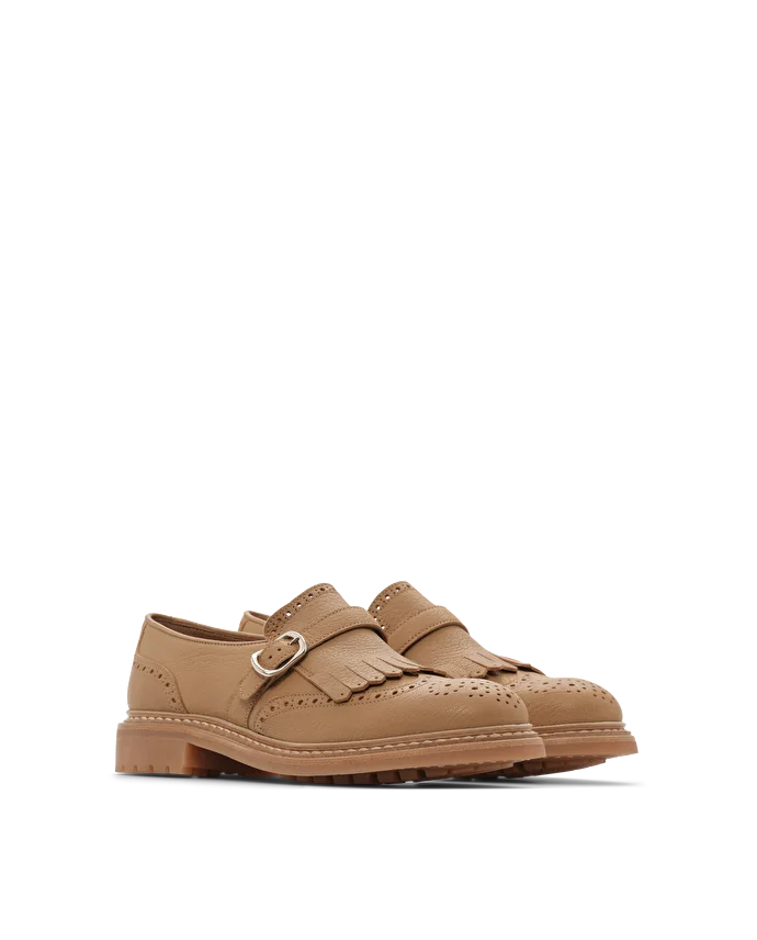 Lottusse Chaussures Boucle Walton Cuir D'Agneau Marron