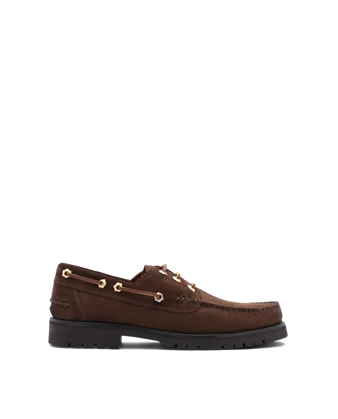 lottusse Chaussures de bateau en daim de veau brune