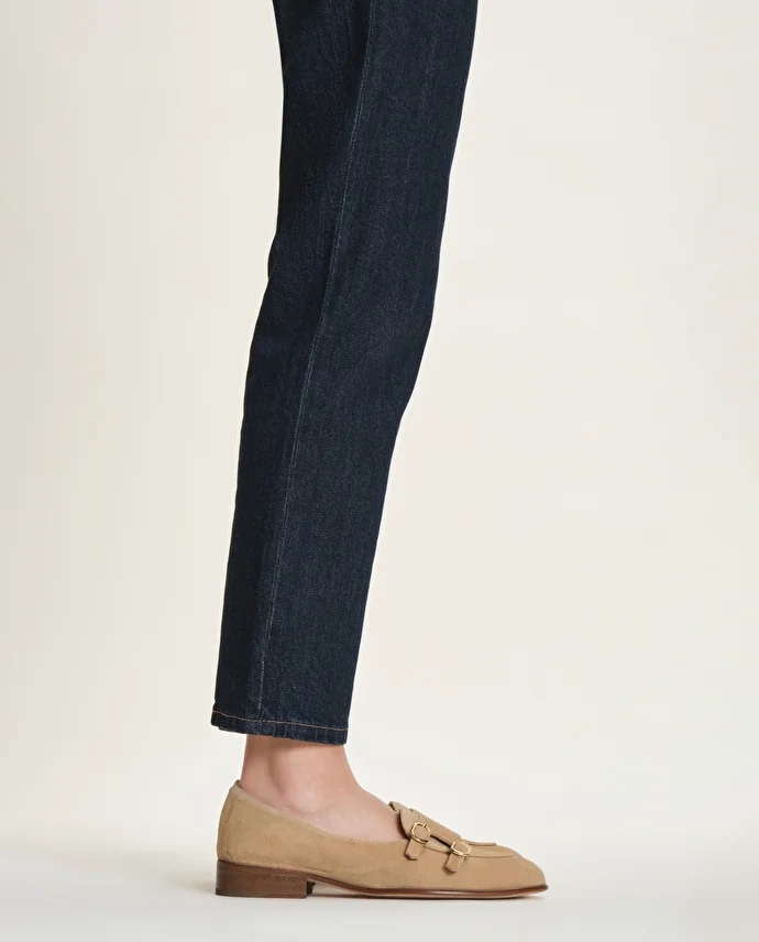 lottusse Chaussures double boucle Soller Cuir d'Agneau Beige