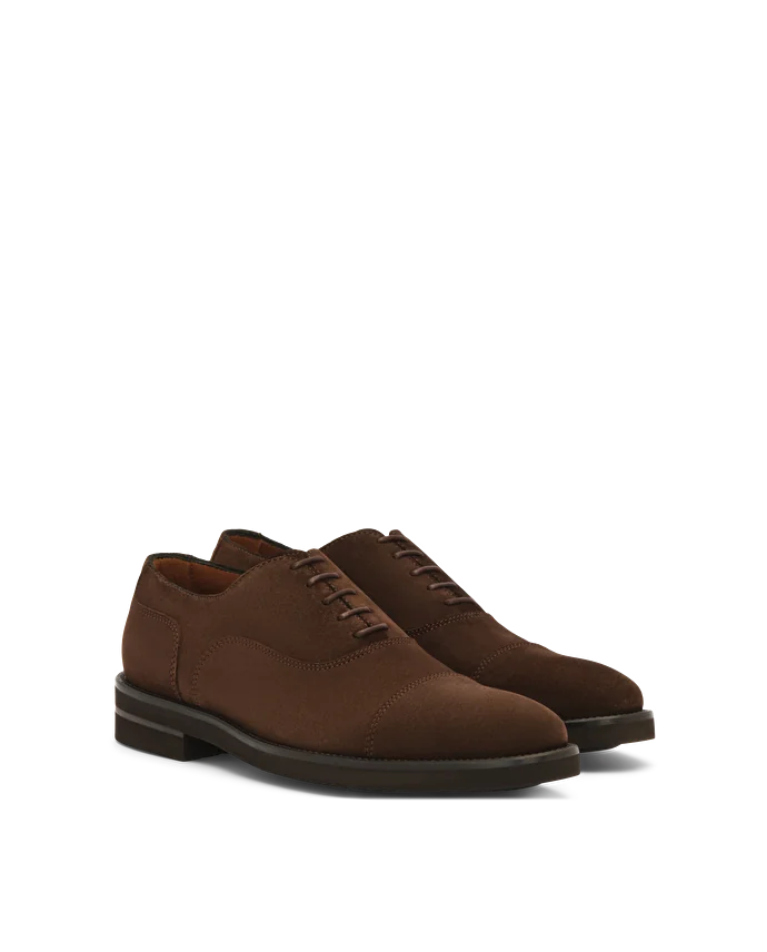 Lottusse Chaussures Oxford à Bout Droit Holborn En Cuir De Veau Mocha