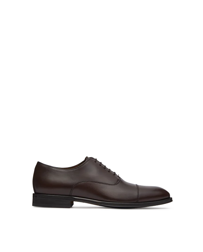 Lottusse Chaussures Oxford à Bout Droit Lenox En Cuir De Veau Brossé Mocha