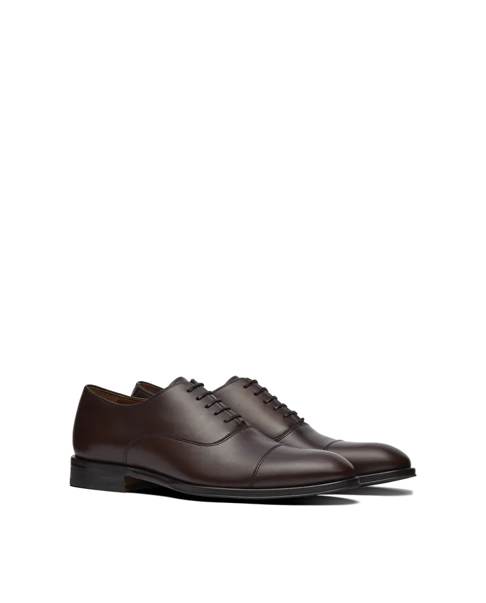 Lottusse Chaussures Oxford à Bout Droit Lenox En Cuir De Veau Brossé Mocha
