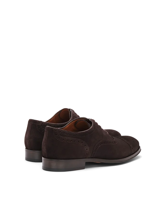 Lottusse Chaussures Oxford à Bout Droit Lenox En Cuir De Veau Mocha