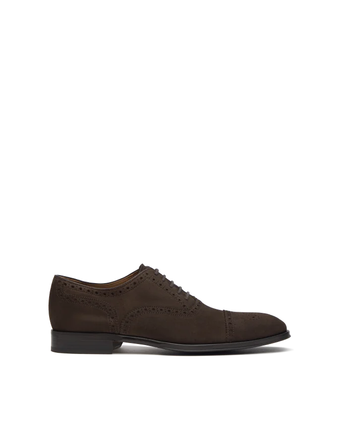lottusse Chaussures Oxford à Bout Droit Lenox en cuir de Veau Mocha