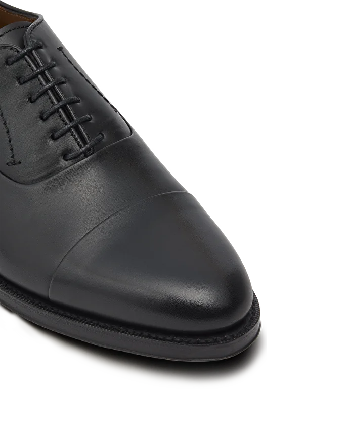 Lottusse Chaussures Oxford à Bout Droit Premium En Cuir De Veau Noir