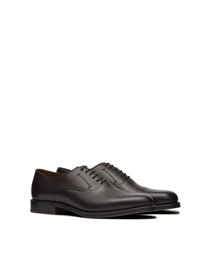 Lottusse Chaussures Oxford à Bout Droit Premium En Cuir De Veau Mocha