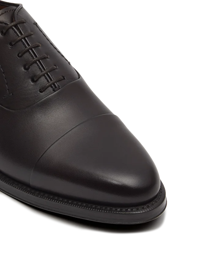 Lottusse Chaussures Oxford à Bout Droit Premium En Cuir De Veau Mocha
