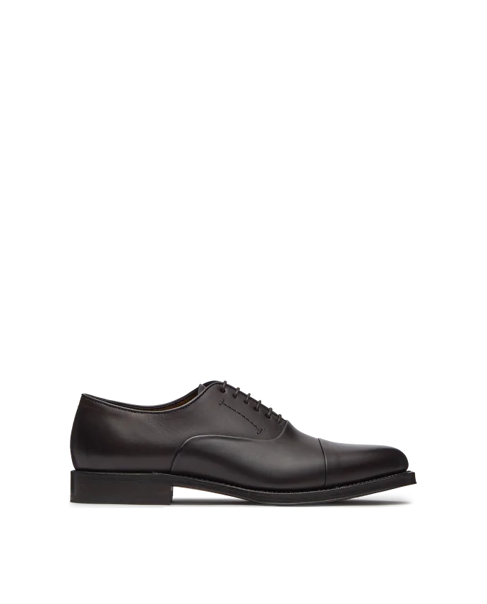 lottusse Chaussures Oxford à Bout Droit Premium en cuir de Veau Mocha