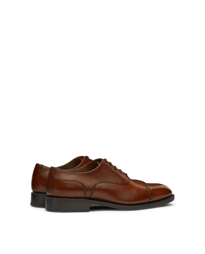 Lottusse Chaussures Oxford à Bout Droit Preston En Cuir De Veau Marron
