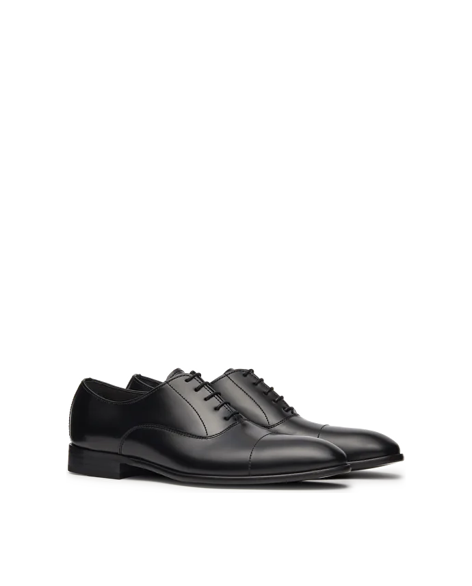 Lottusse Chaussures Oxford à Bout Droit Regent En Cuir De Veau Noir