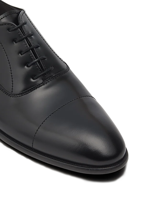 Lottusse Chaussures Oxford à Bout Droit Regent En Cuir De Veau Noir