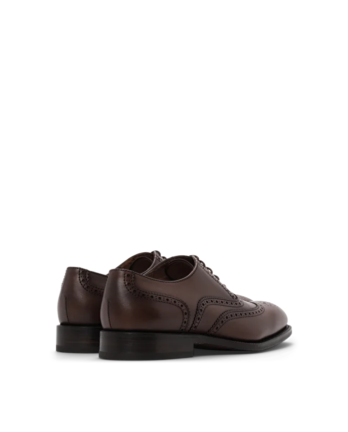 Lottusse Chaussures Oxford Brogue Preston En Cuir De Veau Marron