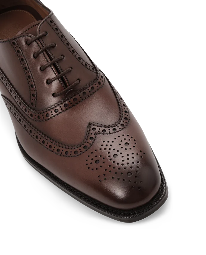 Lottusse Chaussures Oxford Brogue Preston En Cuir De Veau Marron