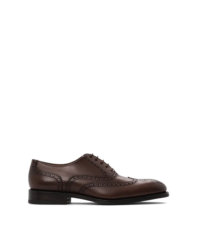 lottusse Chaussures Oxford Brogue Preston en cuir de Veau Marron